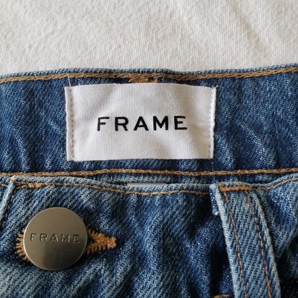 FRAME High Waist Mosaic Shorts Size 28 Raw Hem MSRP $210 Mesa Wash - Picture 3 of 6